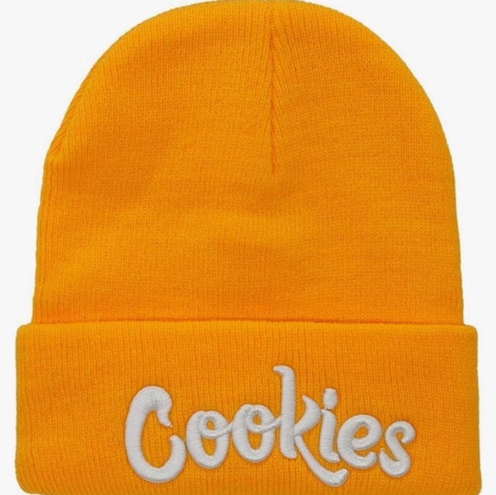 MEN'S COOKIES ORIGINAL LOGO Winter Knitted Beanie (Yellow-White)